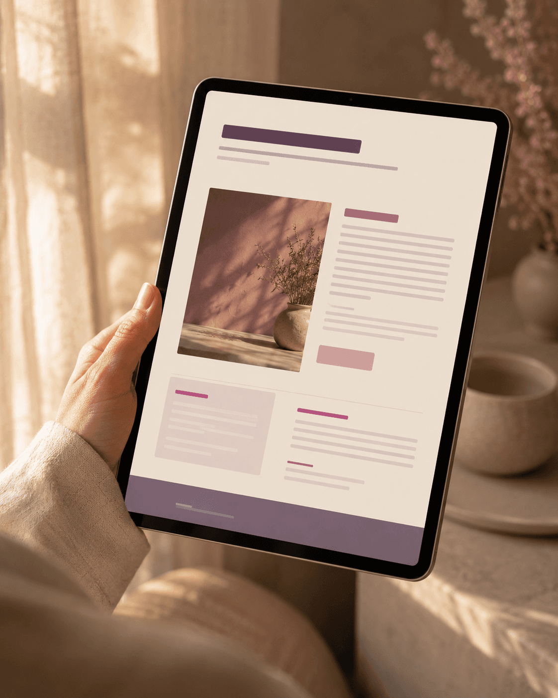 Authority website on tablet